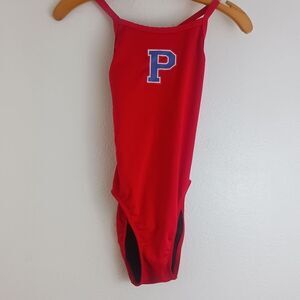 Rise aquatics red lifeguard one piece swimsuit size 30/00